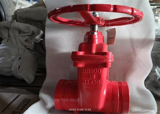 Clamp Connection Fire Protection Valves Red Color Dn100mm