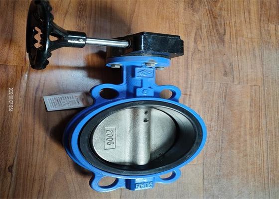 Worm Gear Operated Wafer Butterfly Valve With Pin 1.0/1.6mpa Ductile Iron