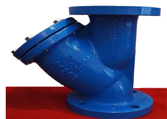 Api Cast Iron Body Y Filter Valve 125lb Pressure Size 80mm Flange End