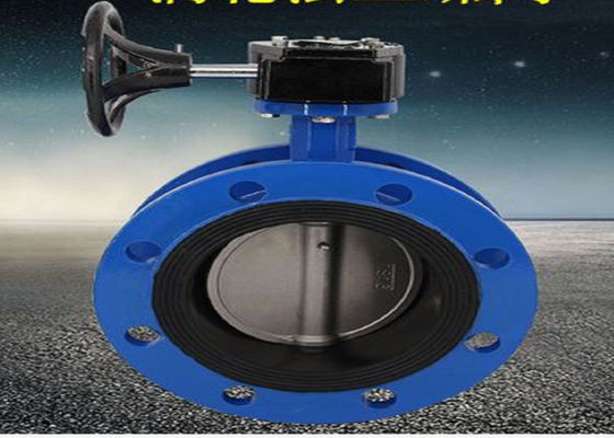 PN1.6 Mpa Rubber Lined Butterfly Valve , Cast Iron QT450 Valve Butterfly Wafer