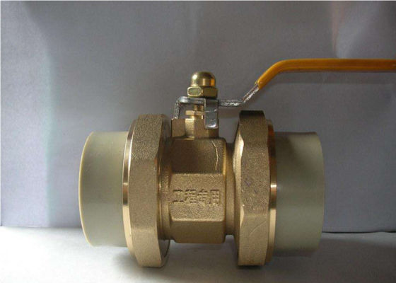 1" Male Thread PPR Double Union Ball Valve , Hot Melt Brass Ball Valve