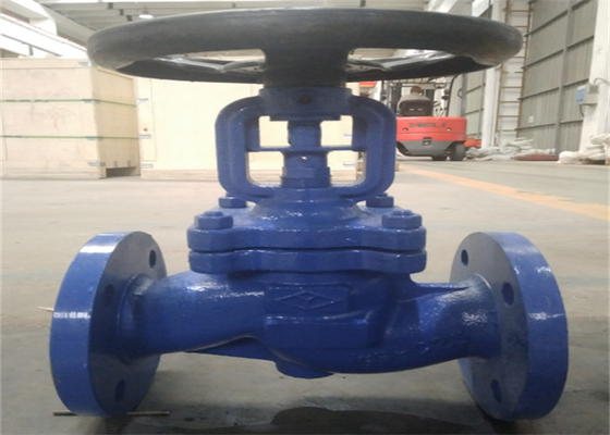 1.6 Mpa DIN Cast Steel Globe Valve , Silvery White Bellows Sealed Globe Valve